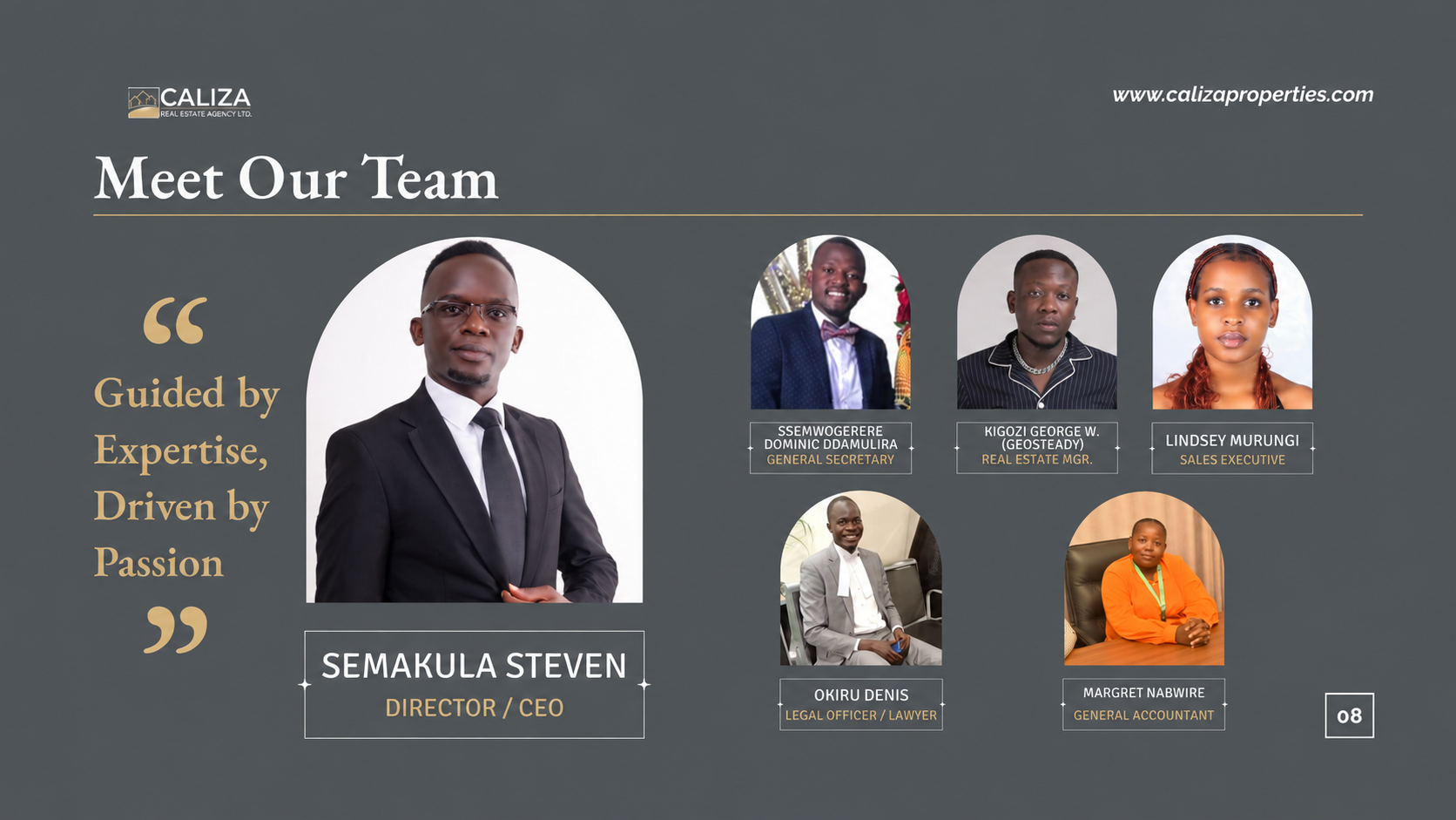 Caliza Real Estate Agency – Company profile page 8